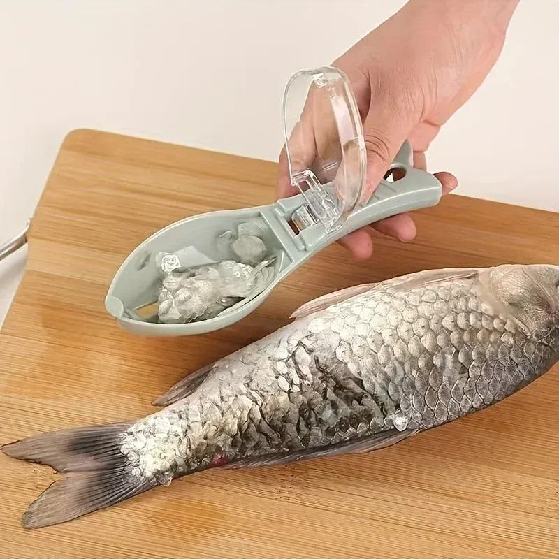 8PCS Fish Scale Scraper Fast Remove Fish Skin Brush Fishing Scale Brush Graters Cleaner Kitchen Tool Peeler Helpful Gadgets