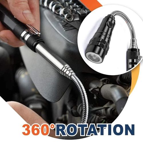 Multifunctional Telescopic Work Light Portable Bendable Flashlight for Car Repair, Camping, Emergency