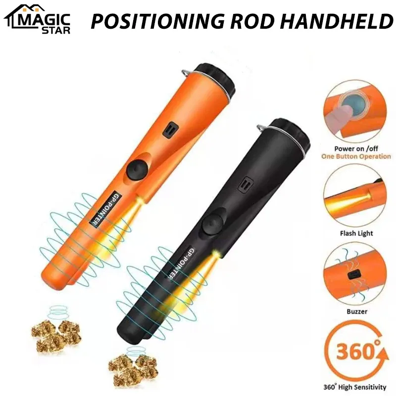 （No battery included by default.）Handheld Metal Positioning Rod Underground Metal Detector GP Pointer Handheld 360° High Sensitivity Gold Diggers Detector Rod