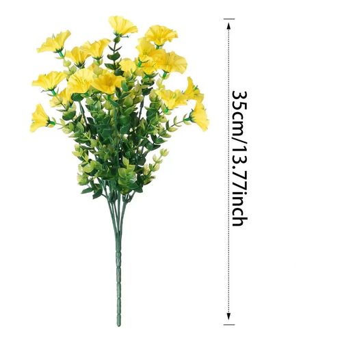 6pcs Artificial Flowers for Outdoors Decoration Silk Faux Flowers Uv Resistant Fake Plants for Garden Balcony Yard Porch Home Decor