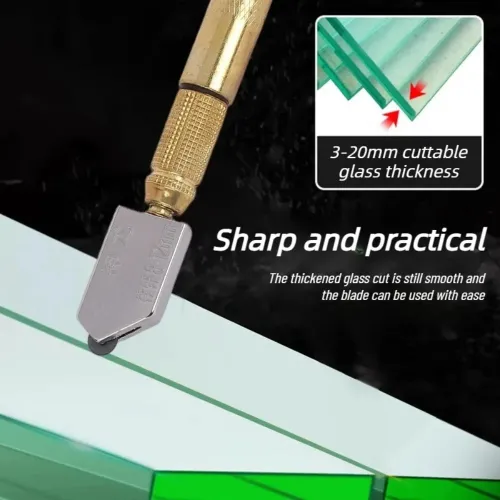 1pc Portable Diamond Glass Cutting Tool 175mm Non Slip Handle Handheld Cutter for Tile Mineral Engraving Construction Projects