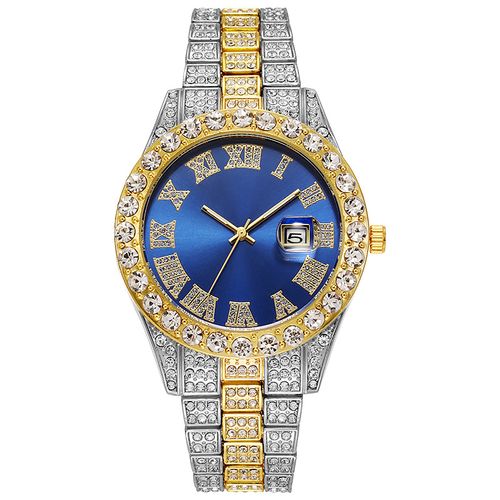 2026 hot selling men's steel strap diamond inlaid quartz watch