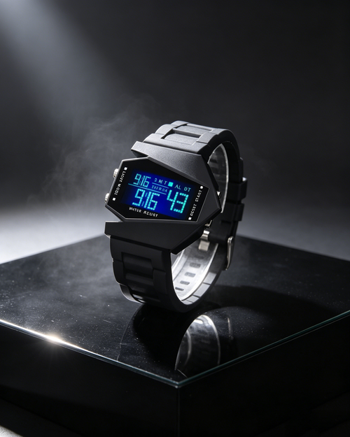 7-Color Luminous, Waterproof, Square, Multifunctional, Aircraft-Themed Wristwatch