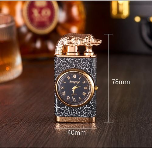 Windproof Lighter Vintage Watch Bezel Jet flame Torch（Need to be inflated after receiving）