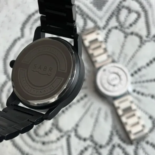 Men's Arabic Numeral Quartz Watch Stainless Iron Beads Hands with Graduations Custom Mirrorless Watch Sabr