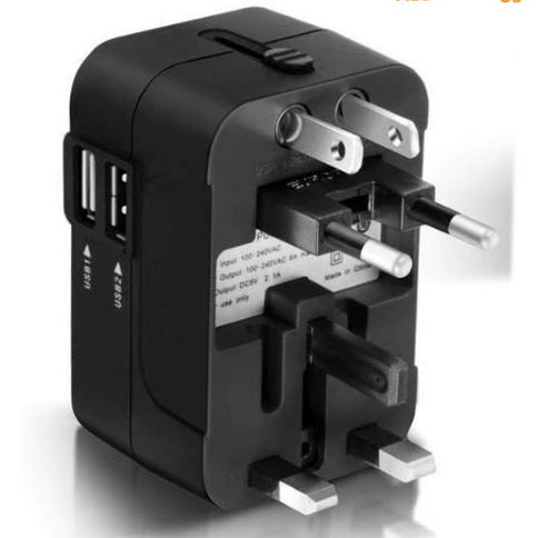 Dual USB Ports Universal Travel Adapter UK to EU Plug Adapter Wall Charger AC Power