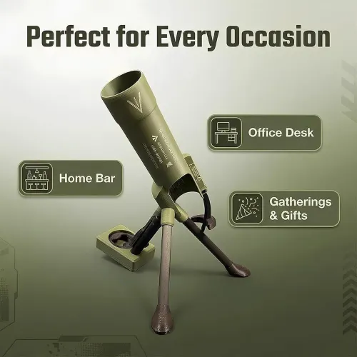 Beer Bottle Mortar Bottle Opener, 51mm Mortar Beer Bottle Opener Heavy-Duty Tactical Cap Launcher Hands-Free Push Down Opener