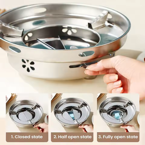 All-in-One Portable Cookware Set with Alcohol Stove, Stainless Steel Pot & Utensils for Camping Backpacking BBQ Picnic Survival
