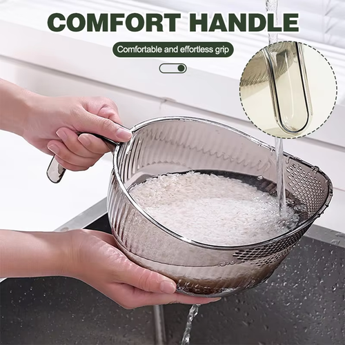 A multi-functional rice-washing bowl and draining scoop
