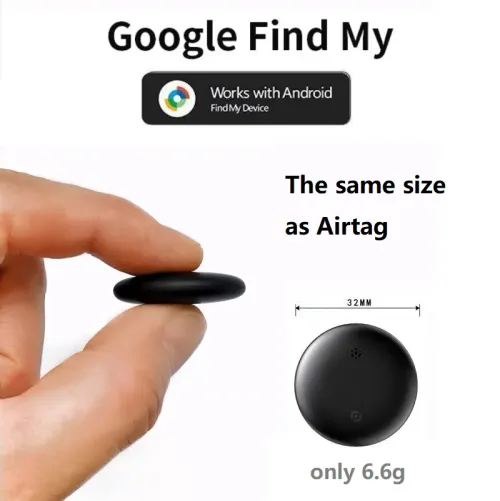 Android GPS Tracker (Keychain Style, AirTaglike Design) Supports Googles Find My Device Network, Global Positioningan AntiLoss Device Suitable for EBikes, Motorcycles, Cars, Pets, and Children.