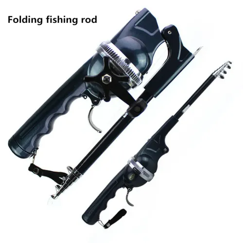 Portable Folding Fishing Rod Telescopic Fly Fishing Poles with Reel Line Travel Folding Mini Rod for Fishing