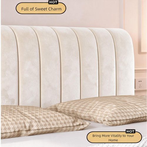 Velvet Texture Headboard Cover Modern Design Simple Style Solid Color Headboard Four Season Use Washable Headboard Cover Home