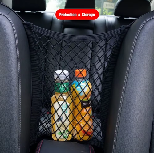 Car Storage Net Bag Between Seats Car Divider Child Safety Net Pet Barrier Elastic