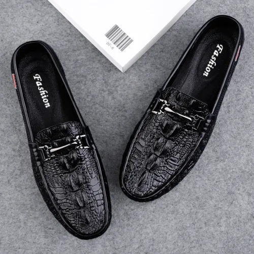 Elegantes Slip-on Mens Leather Shoes Comfy Casual Male Shoes Soft Non-slip Men Loafers Breathable Driving Moccasin Boat Flats