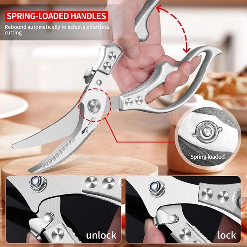 ✂️ LIMITED TIME 30% OFF! ⚡ Heavy-Duty Multifunction Kitchen Shears – 4-in-1 Tool with Fish Scaler, Bottle Opener & Safety Lock 🔪