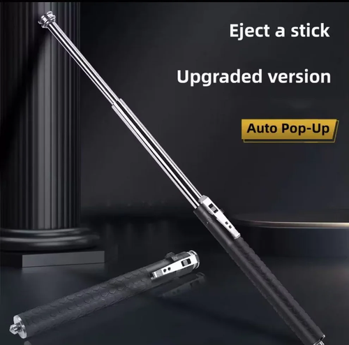 Automatic Spring Expandable Baton – Self-Defense Weapon, Legal Car-Carry Solid Steel Telescopic Stick (3-Section)