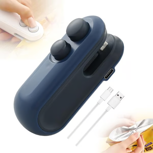 2-Piece Set of Mini Bag Sealer with Cutter and Magnet