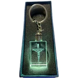2Pcs Customized Carved Our Lady of Guadalupe San Judas Tadeo Saint Jude Religious Key Chains with Flashlight