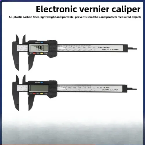 1PC Digital Electronic Caliper LCD Large Screen Carbon Fiber Vernier Caliper for Inner Outer Diameter Measurement