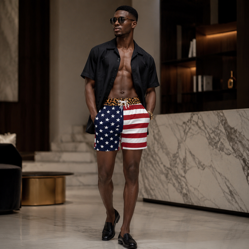 Novelty flag-print boxers shorts