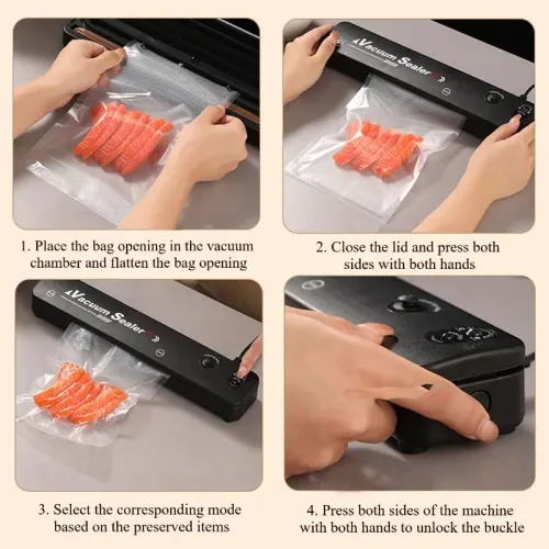 Vacuum Sealer Packaging Machine Stability Efficiency Instant OperationSeparated Buttons Keep The Freshness of Fruits Nuts Meat