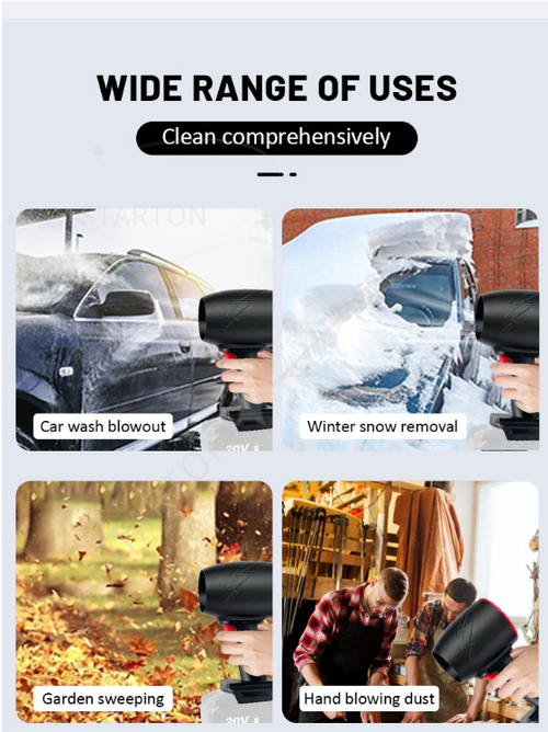Brushless Motor Thrust 2300g Car Wash Air Gun Dryer 1100W Car Violent Air Blower Powerful Handheld Turbo Jet Fan High Speed 64mm