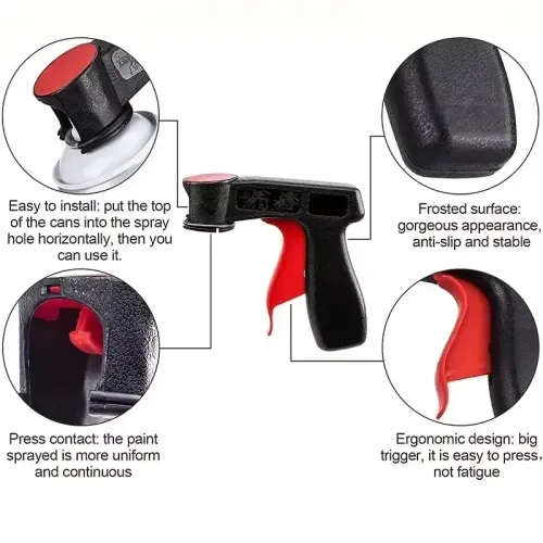 3Pcs Portable Spray Paint Handle, Universal Reusable Car Color Changing Film Pasting Self Spraying Hand Spray Gun