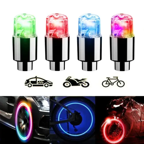 4Pcs Tire Valve Cap Lights Durable Tire Lights For Car Air Valve Caps With Lights