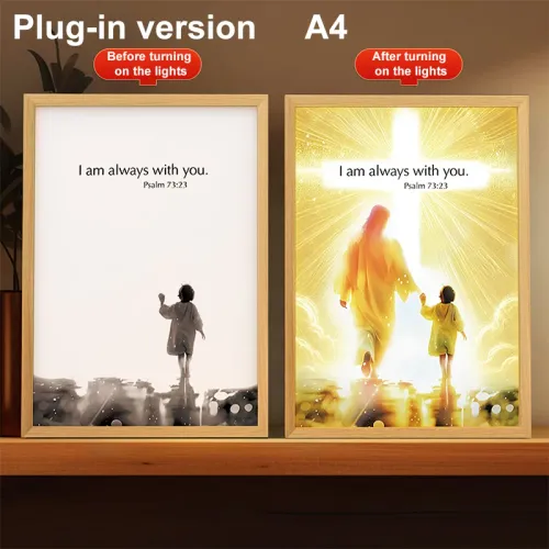 esus Lamp Light Painting Picture Frame Ornament 4D LED Painting Lamp Wall Art Study Living Room Bedroom Luminous Decoration