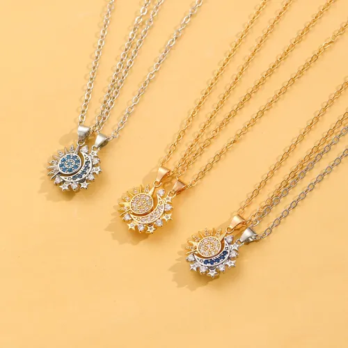 Stainless Steel Magnetic Sun Moon Couple Necklace Fashion Chain for Men and Women Good Friend Gifts Trend Jewelry