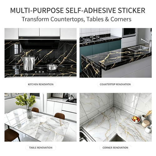 60cm x 300cm Smooth marble contact wall sticker wallpaper self-adhesive detachable