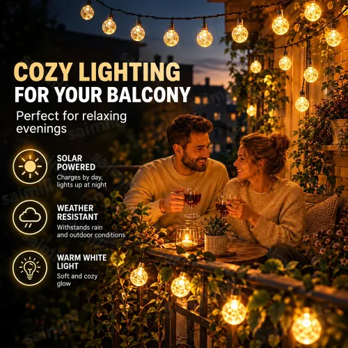 Solar Bubble Globe LED String Lights 8 Lighting Modes Fairy Lights For Outdoor Garden Lawn Pathway Party Decor Solar Auto On Off