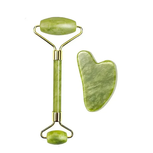 The Secret to Glowing Skin - 100% Natural Jade Roller & Gua Sha Set for Face Lifting