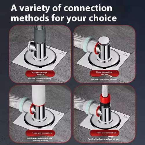 Washing machine sewer pipe floor drain special tee joint anti-overflow deodorant cover artifact bathroom accessories