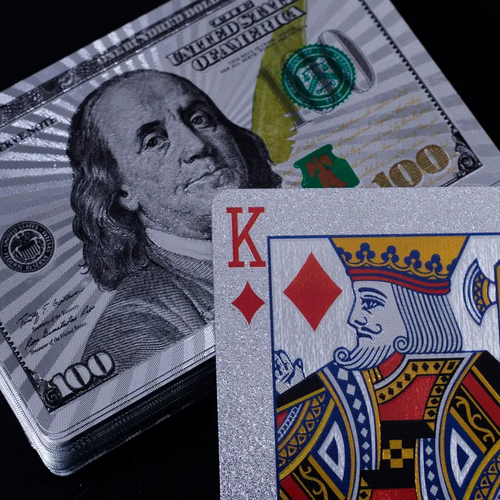 Franklin Portrait Waterproof Playing Cards, Luxurious Diamond Finish, Water-Resistant and Reliable: Durable Flexible Poker Deck for Game Night Gifts