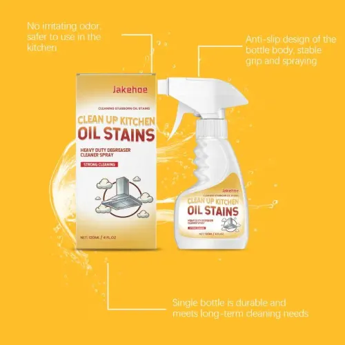 Kitchen Grease Remover 120ml Spray Powerful Degreaser for Stainless Steel Range Hood Cooktop Oil Cleaning at Home