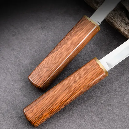 2-in-1 Double Knife Utility Knife Outdoors Fishing Camping Knife Stainless Steel Paring Knife Barbecue Cutter Easy to carry