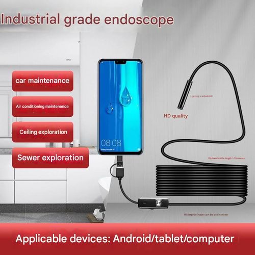 1pc Waterproof Ip67 3 In 1 Micro Usb Type-C Inspection Camera Compatible For Android 8Mm Probe Broken Parts Weld