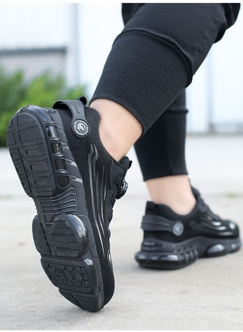 Rotating Button Safety Shoes Men Steel Toe Sneakers Air Cushion Work Shoes Protective Work Safety Boots Security Work Sneakers
