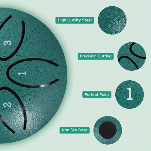 3 Inch Steel Tongue Drum - 6 Tone Handheld Instrument for Meditation & Yoga, Perfect Musical Gift for Beginners