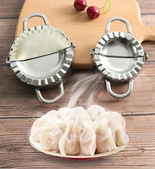2-Piece Set Includes: Large (9.5 cm) 304 Stainless Steel Dumpling Wrapper Cutter + Large (9.5 cm) Dumpling Mold — Best-Selling Dumpling Mold Set
