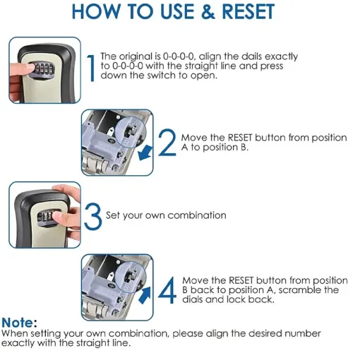 Wall Mounted Key Holder, Password Lock, Waterproof 4-Digit Password Storage Box, Easy To Install, Safe For Home Office Use