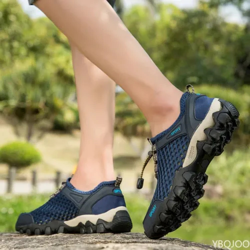 Men Sneakers Summer Wading Mesh Shoes Comfortable Slip on Outdoor Hiking Shoes Zapatos Hombre Casual Climbing Trekking Footwear