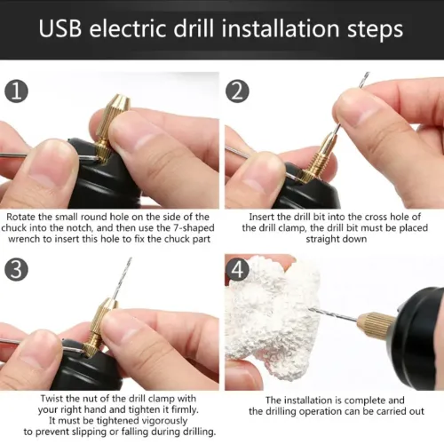 Handheld Mini Electric Drill USB DIY Tool for Epoxy Resin Jewelry Making Wood Craft Engraving Pen