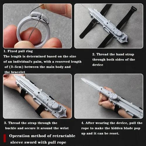 Assassin's Sleeve Sword Retractable Rotatable BladeToy Weapons Child Toy Interactive Cosplay Props Game Toy Birthday Party Gift