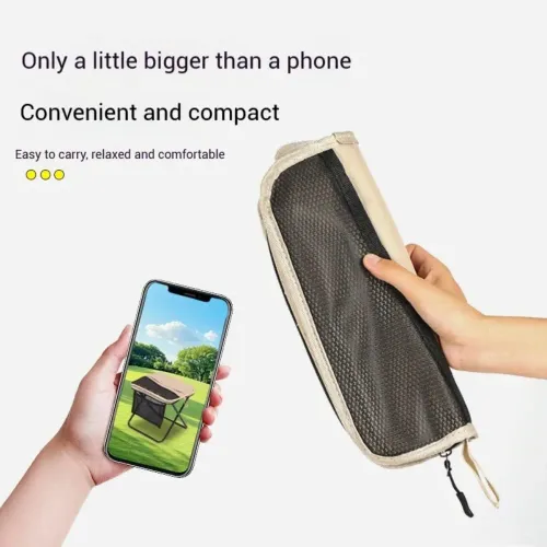 Portable folding camping stool with shoulder strap (for picnics and outdoor use)