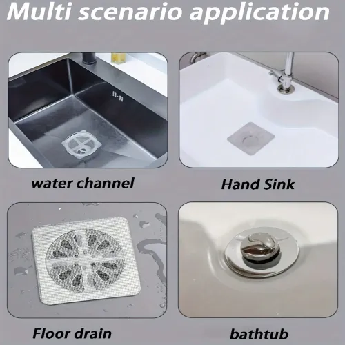 10Pcs Floor Drain Sticker, Insect-proof Self-adhesive Bathroom Hair Filter Net, Sewer Filter, Kitchen Anti-blocking Mesh Net