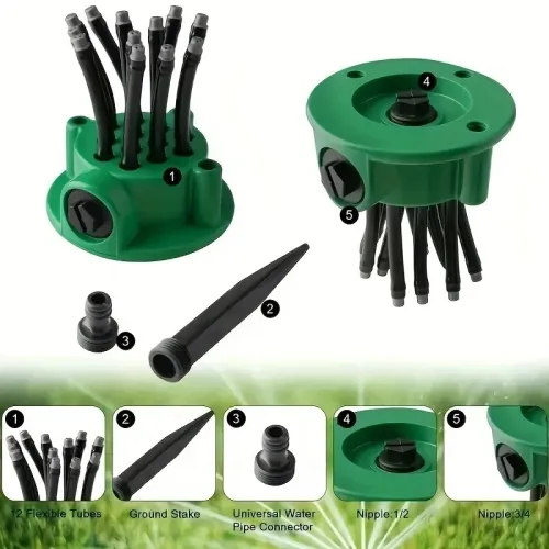 Hot-Selling 360-Degree Garden Automatic Multi-Head Sprinkler Watering Nozzle