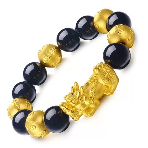 Premium 3D Obsidian Pixiu Bracelet — Attracts Wealth and Turns Fortune