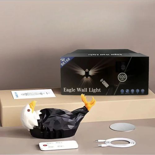 3D Eagle Wall Light with Remote Control, Magnetic Mount & USB Charging